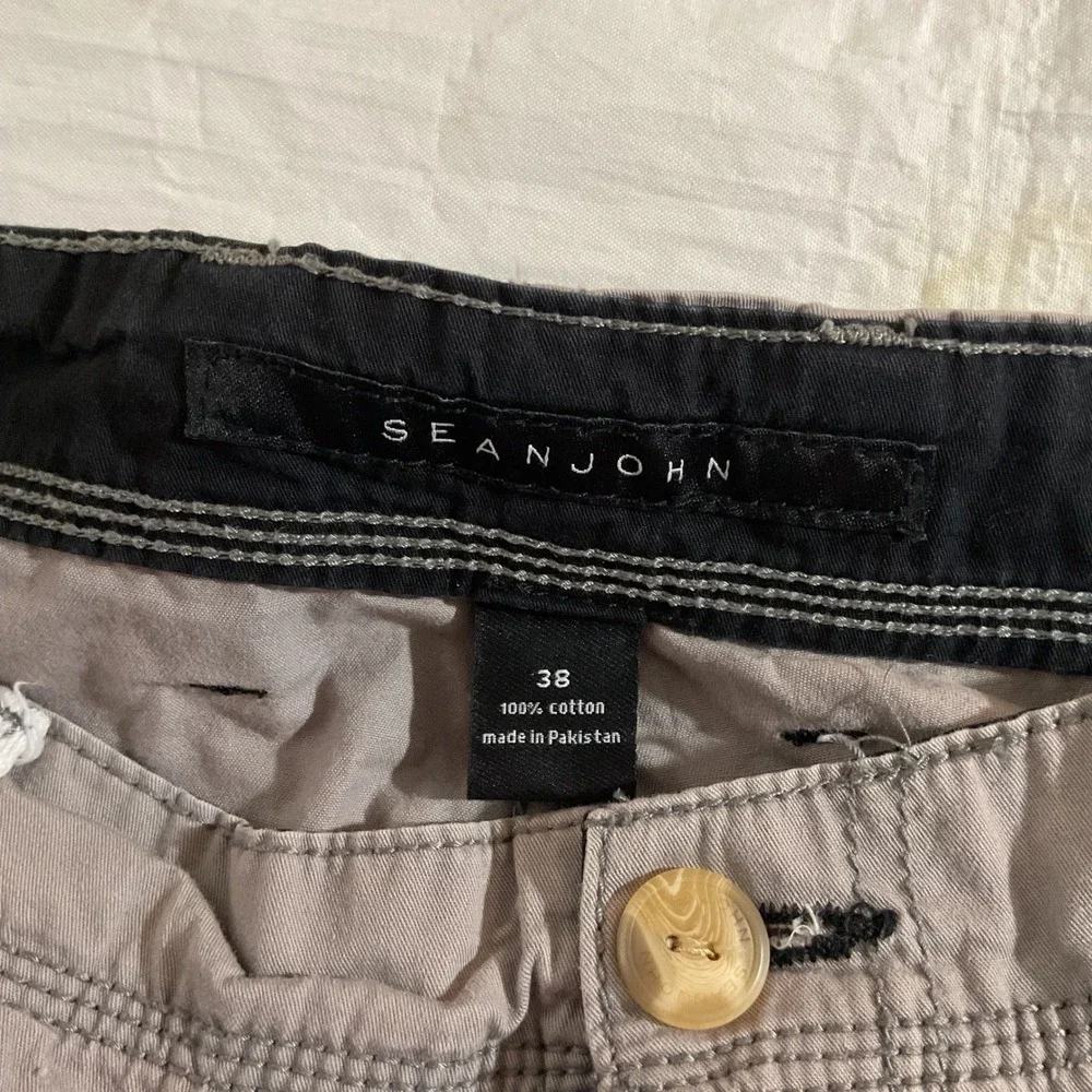 Sean John Men 38 Baggy Cargo Shorts Gray Relaxed Y2K Streetwear Hip Hop Utility
